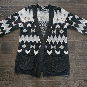 J. Jill Women's Front Fair Isle Chunky Cardigan sz small